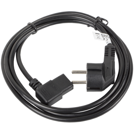 Lanberg CA-C13C-12CC-0030-BK cable de transmisión Negro 3 m CEE7/7 IEC