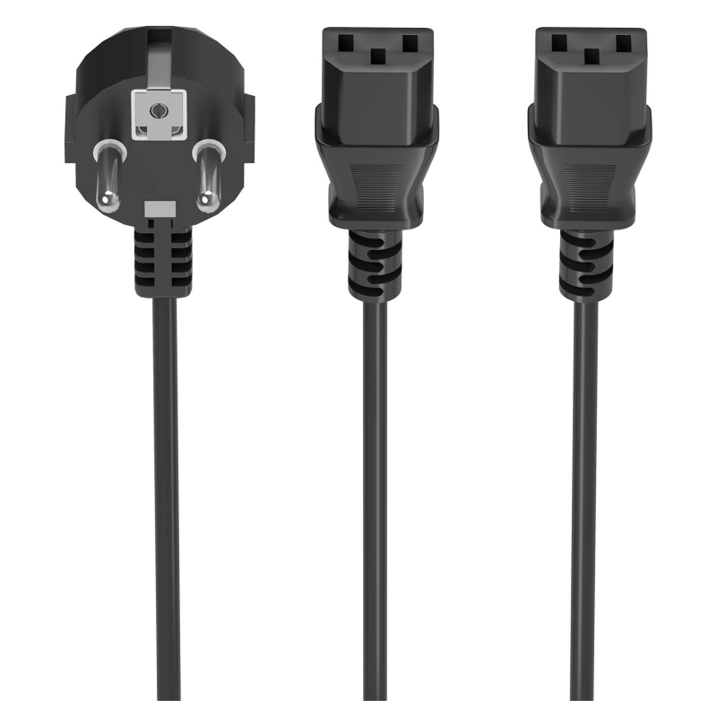 AISENS A132-0864 cable de transmisión 3 m CEE7/7 Acoplador C13 2 x