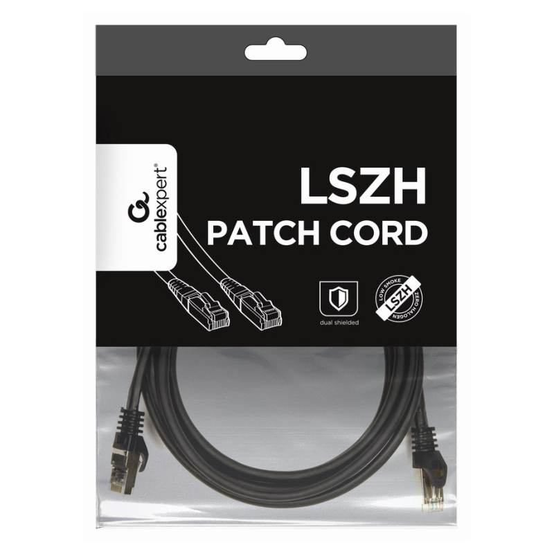 Gembird PP6A-LSZHCU-BK-3M cable de red Negro Cat6a S/FTP (S-STP)