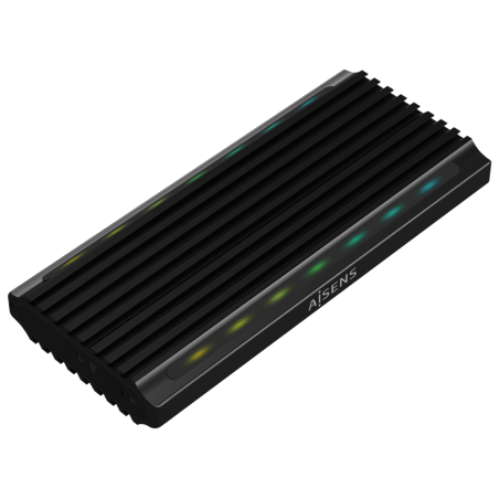 AISENS Caja Externa M.2 RGB Gaming ASM2-RGB012B SATA/NVMe A USB3.1 Gen