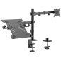 AISENS Soporte de Mesa Giratorio e Inclinable para Portatil y Monitor/TV 9Kg de 17-32, Negro