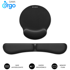 SUBBLIM Pack Alfombrilla de Ratón Ergonómica + Reposamuñecas Teclado –