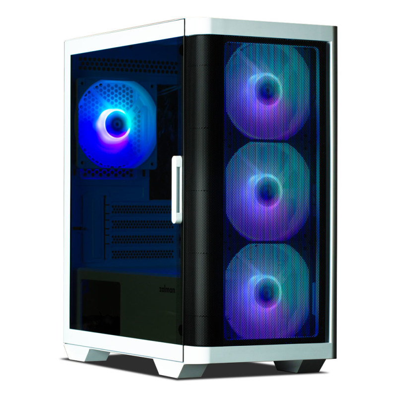 Zalman M4 WHITE carcasa de ordenador Mini Tower Negro, Blanco