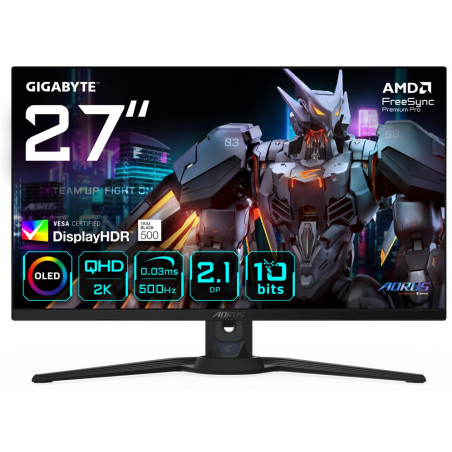GIGABYTE AORUS FO27Q5P Monitor Gaming OLED QHD – 2560 x 1440, 500Hz, 0