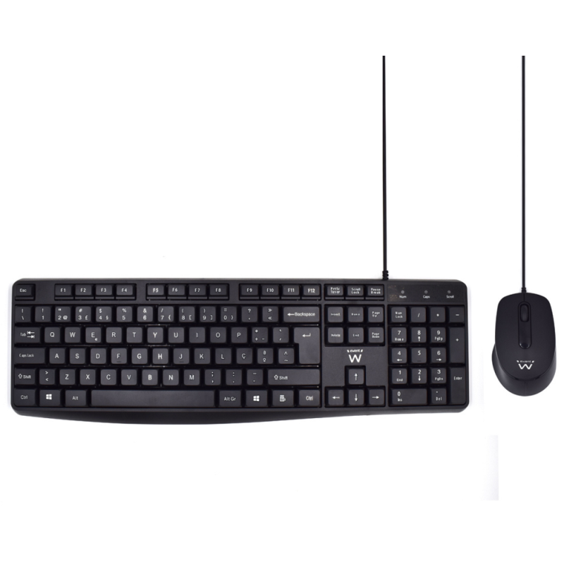 Ewent EW3007 teclado Ratón incluido Oficina USB QWERTY Portugués Negro