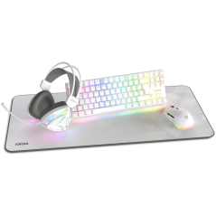 Krom NXKROMKLASS teclado Ratón incluido Juego USB QWERTY Inglés Blanco