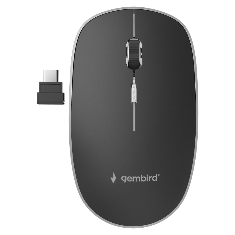 Gembird MUSW-4BSC-01 ratón Ambidextro RF Wireless + USB Type-C Óptico 1600 DPI