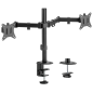 AISENS Soporte de Mesa ECO Giratorio e Inclinable para Monitor/TV 9Kg (3 Pivotes, 2 Brazos) de 17-32, Negro