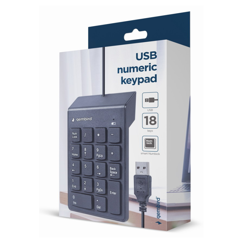 Gembird KPD-U-03 teclado numérico Portátil/PC USB Negro