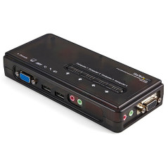 Conmutador kvm startech 4 puertos todo incluido