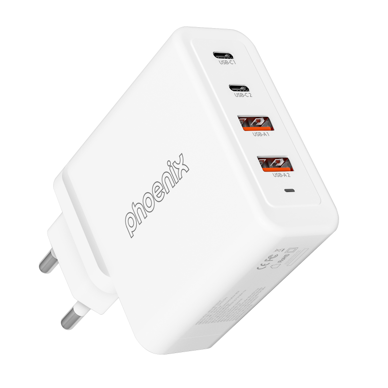 Cargador tipo c 100w gan phoenix universal para portatil tablet o smartphone carga rapida