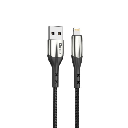 Cable qcharx toronto usb a lightning 3a - 1 m - zinc negro cordon suav