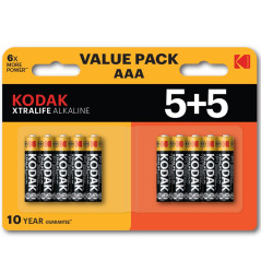 Blister pilas kodak alcalina xtralife aaa lr3 - blister 5+5
