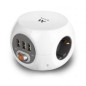 Regleta cubica ewent ew3939 3 tomas shucko - 3 puertos usb - 1.5m