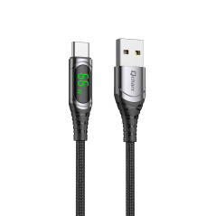Cable qcharx menorca usb a tipo c 3a 66w - 1 m - aleación aluminio neg