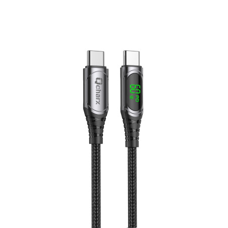 Cable qcharx ibiza tipo c a tipo c 3a 60w - 1 m - aleación aluminio ne