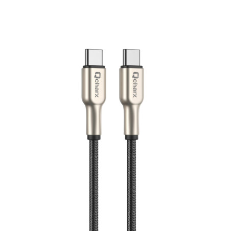 Cable qcharx new york tipo c a tipo c 3a 20w - 1 m - zinc metálico cor