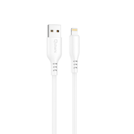 Cable qcharx tokyo usb a lightning 3a - 1 m - silicona blanco tacto su