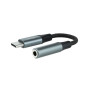 Cable adaptador usb c a jack 3.5mm nanocable 0.11m - macho - hembra - gris