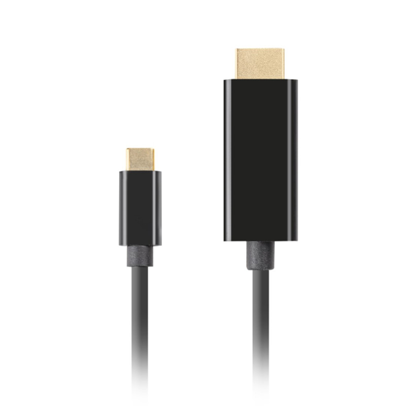 Cable usb tipo c a hdmi 4k lanberg 0.5m - macho - macho - negro