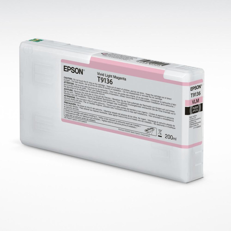 Cartucho tinta epson t9136 light magenta 200ml