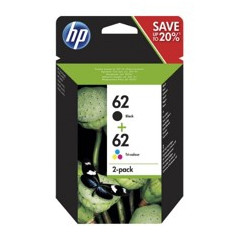 Pack cartucho tinta hp n9j71ae nº62 negro - tricolor