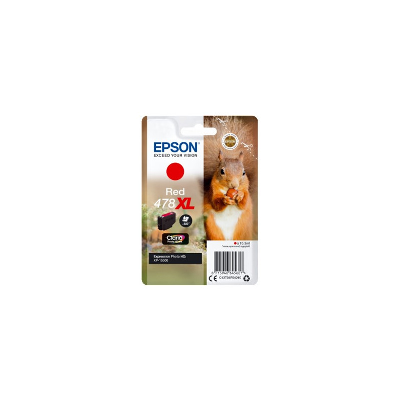 Cartucho tinta epson c13t04f54010 singlepack rojo 478xl claria photo hd ink