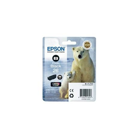 Cartucho tinta epson t261140 negro photo black 26 xp - 600 - 605 - 700