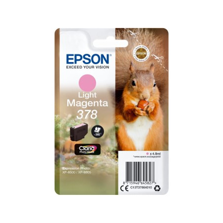 Cartucho tinta epson c13t37864010 singlepack light magenta 378 claria 