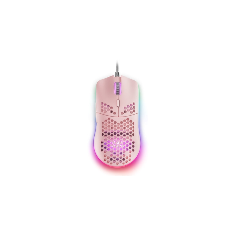 Mouse raton mars gaming mmax optico usb 7 botones 12400ppp rosa