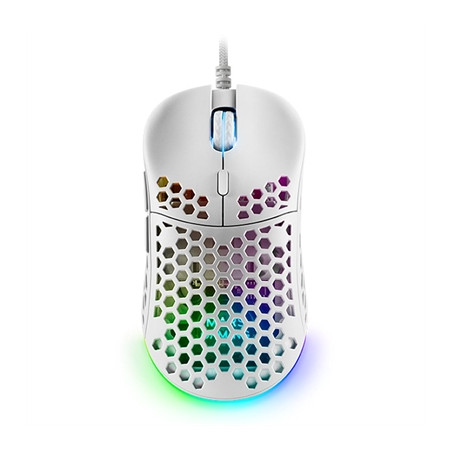Mouse raton mars gaming optico usb 7 botones 12800ppp rgb blanco