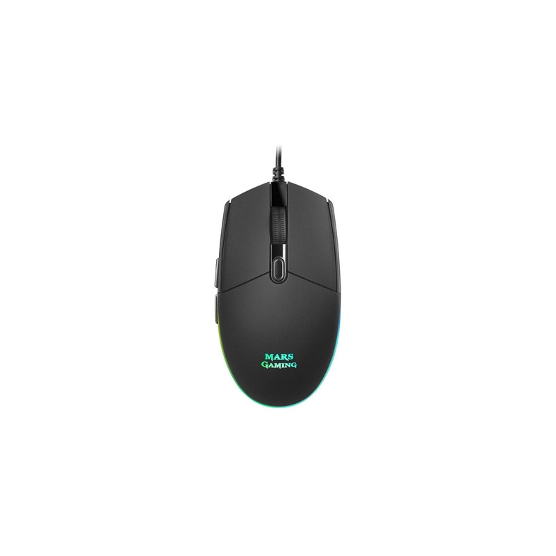 Mouse raton mars gaming mmg optico usb 6 botones 3200ppp rgb negro