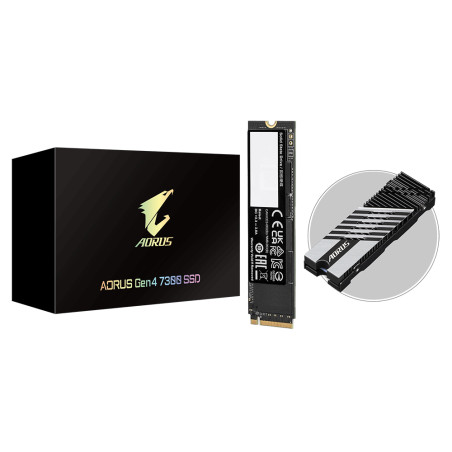 Disco duro interno ssd gigabyte aorus gen4 7300 ssd 2tb pcie 4.0x4