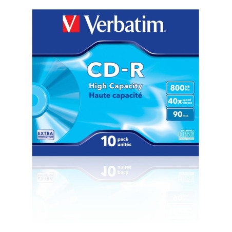Verbatim cd - r 800mb 40x tarrina 10 unidades datalife extra protectio