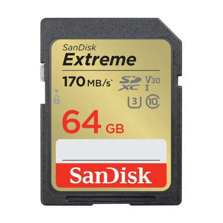 Tarjeta memoria secure digital sdxc 64gb sandisk extreme clase 10 uhs 