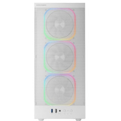 Caja ordenador mars gaming mcnebulaw atx argb cristal templado blanco