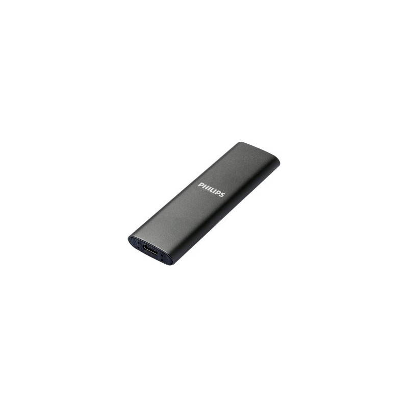 Disco duro externo ssd philips ultra slim 500gb m.2 usb tipo c gris