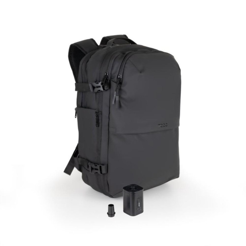 Mochila tooq tqbp - v101 - bk para portatil 17 pulgadas negra + comprension vacio y bomba aire 30 - 55l
