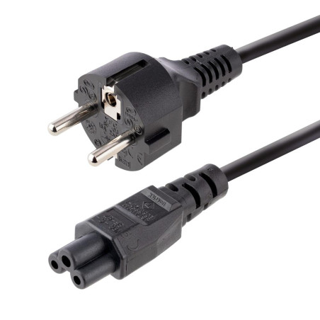Cable schuko a iec c5 startech 3m - macho - hembra - negro