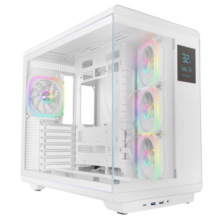 Caja ordenador mars gaming mc - revpro atx argb lcd 4.3 pulgadas crist