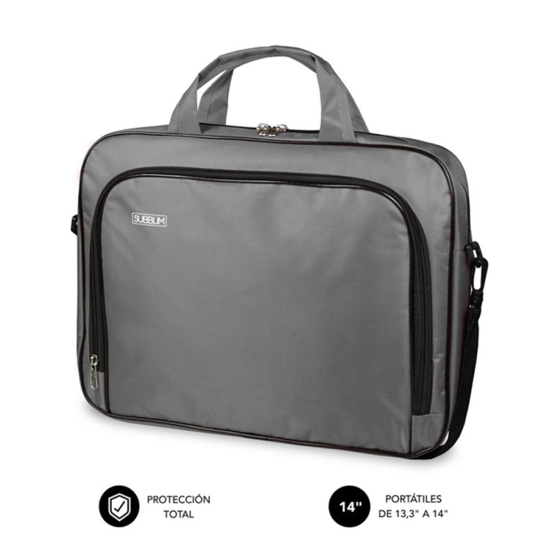 Maletin subblim oxford para portatil 13.3 pulgadas - 14 pulgadas gris