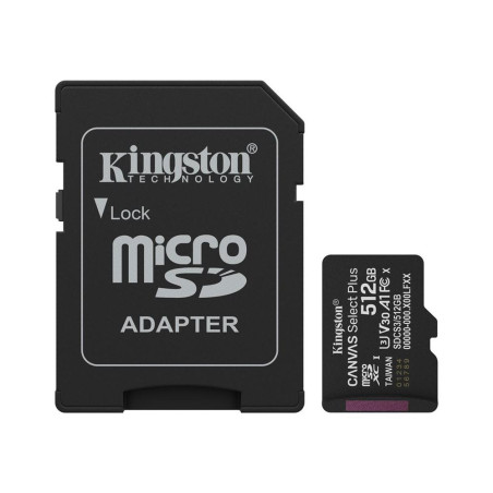 Tarjeta memoria micro secure digital sdxc 512gb kingston canvas select