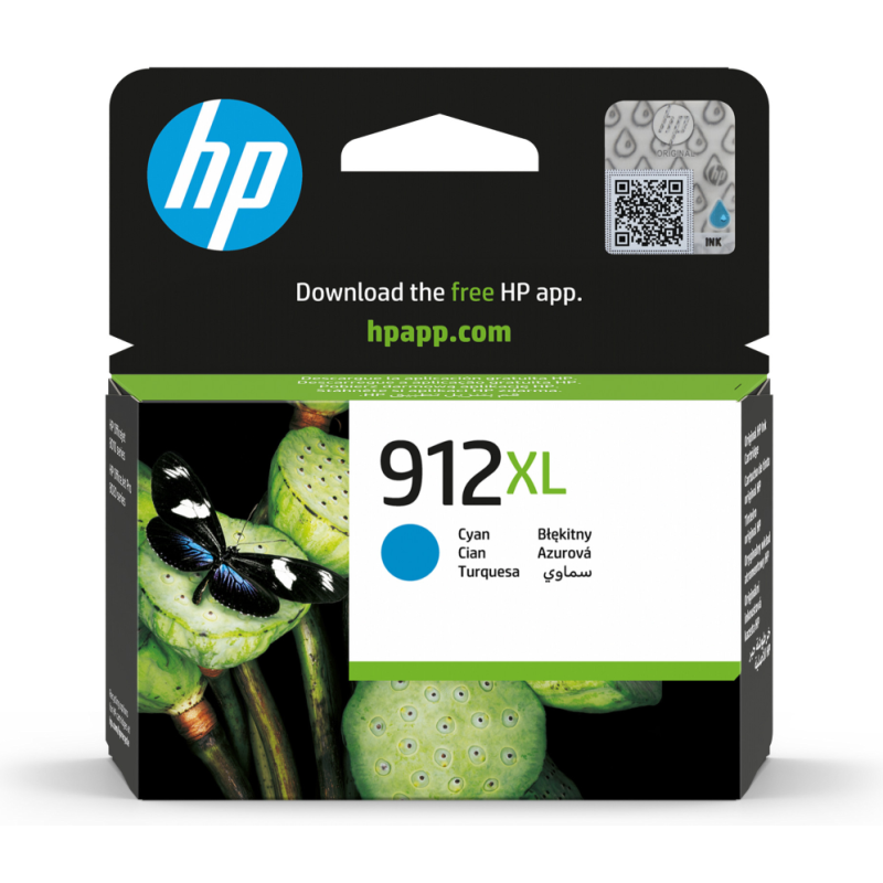 HP Cartucho de tinta Original 912XL cian de alta capacidad