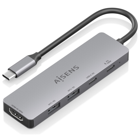AISENS USB-C Dock 5 en 1, USB-C a 1xHDMI 2xUSB-A 1xUSB-C 1xUSB-C PD, G