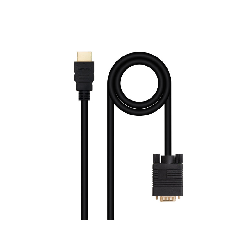 CONVERSOR HDMI A VGA 1.8 M NEGRO NANOCABLE