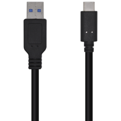 AISENS Cable USB 3.1 Gen 2 10 Gbps 3 A, Tipo C/M-A/M, Negro, 0.5m