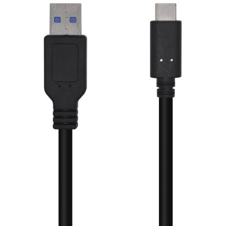 AISENS Cable USB 3.1 Gen 2 10 Gbps 3 A, Tipo C/M-A/M, Negro, 0.5m