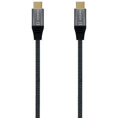 AISENS Cable USB 2.0 Aluminio 5A 100W E-Mark, USB-C/M-USB-C/M, Gris, 2