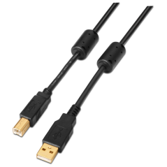 AISENS A101-0010 cable USB USB 2.0 3 m USB A USB B Negro