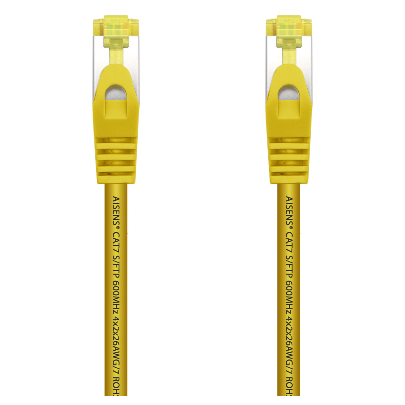 AISENS Cable De Red Latiguillo RJ45 LSZH Cat.7 600 MHz S/FTP PIMF AWG26, Amarillo, 0.5 m